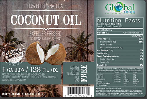 Coconut Oil Organic Label